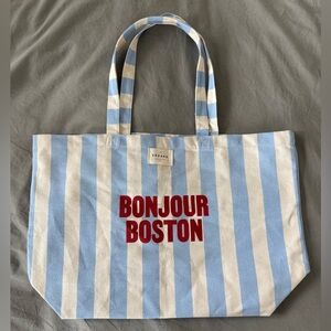 Sézane Bonjour Boston Canvas Tote